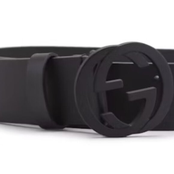 Matte Black Interlocking G Logo Gucci Belt - Picture 5 of 5